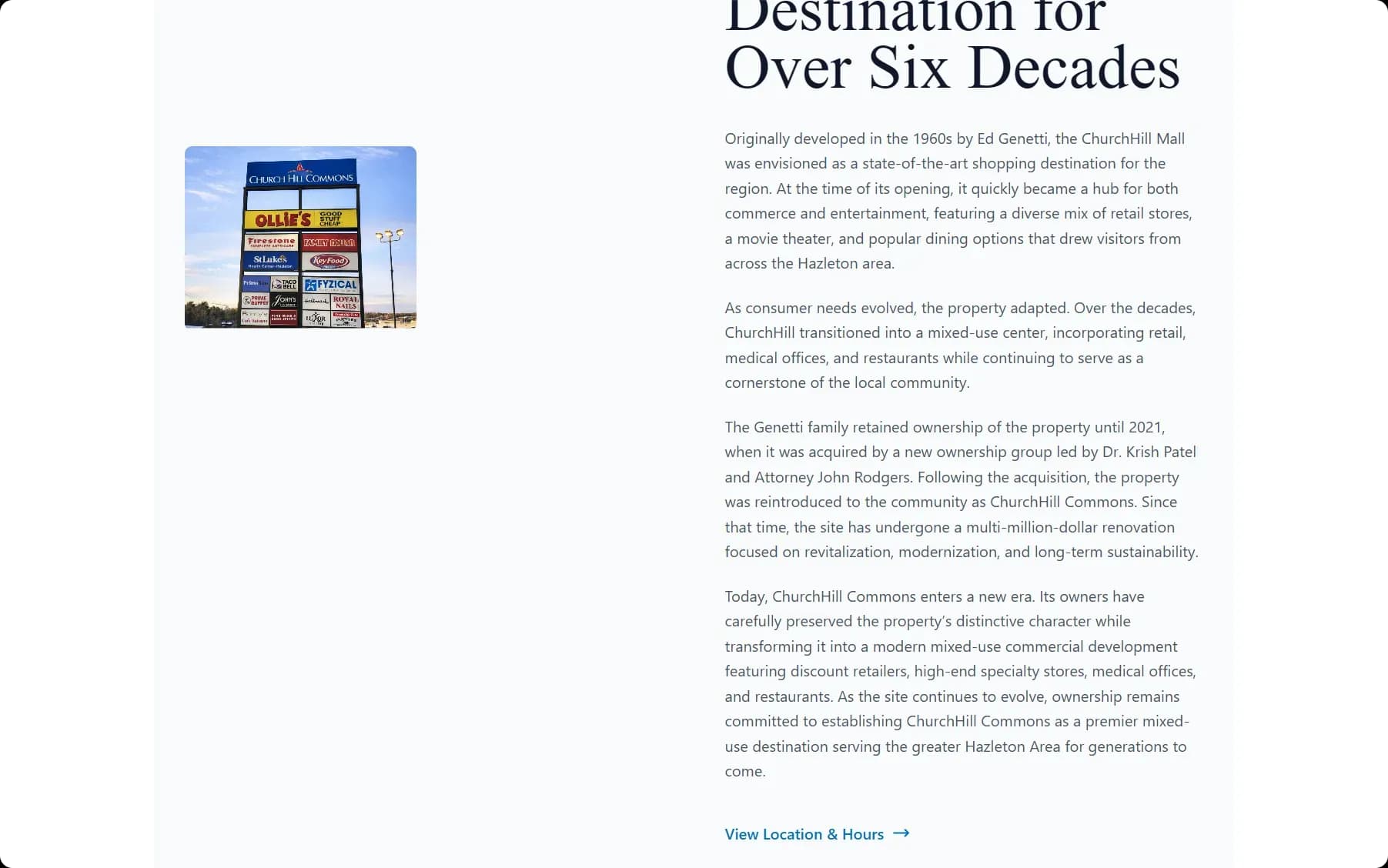 Curated tenant mix: grocery, healthcare, banking, dining, and specialty retail